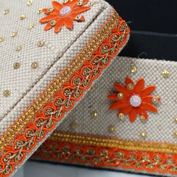 Handcrafted Jute Jewelry Box – Festive Floral Design 🌿✨ - Picture 3 of 6